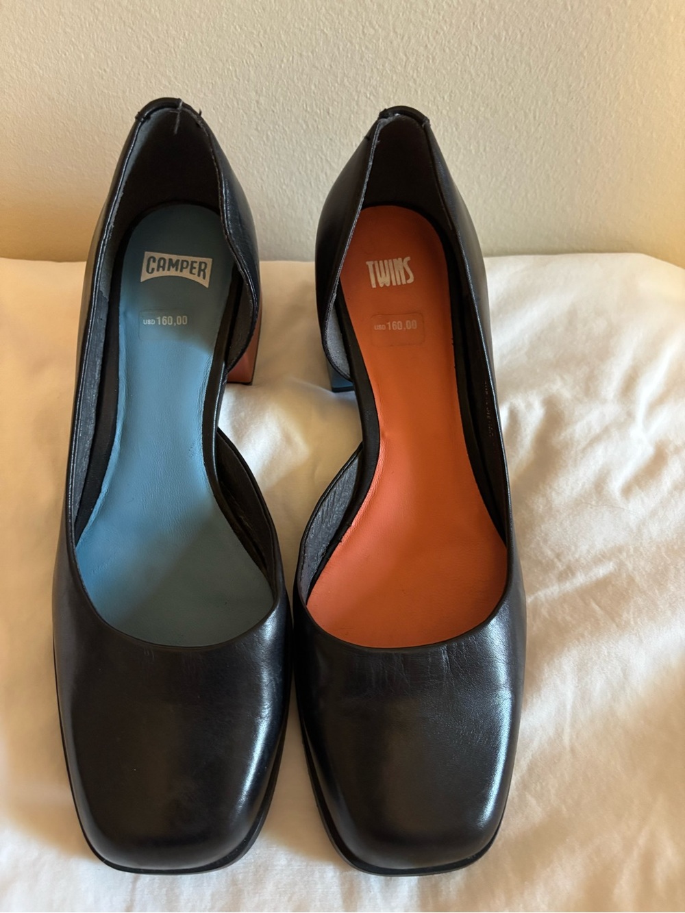 Camper Twins Black Formal Flats in Autumn/Winter